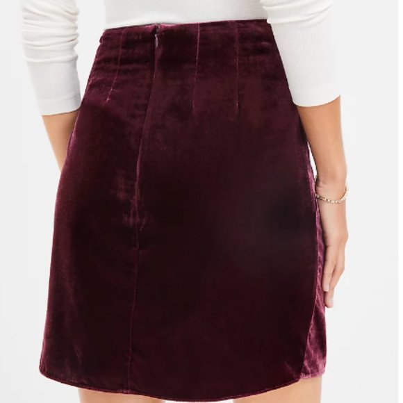 Loft Velvet Twist Shift Skirt Women’s 4 - Picture 6 of 11